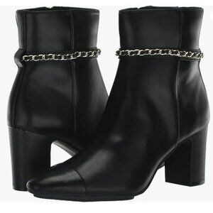 Anne Klein Suri Black Chain Ankle Boots Size 8.5 NEW